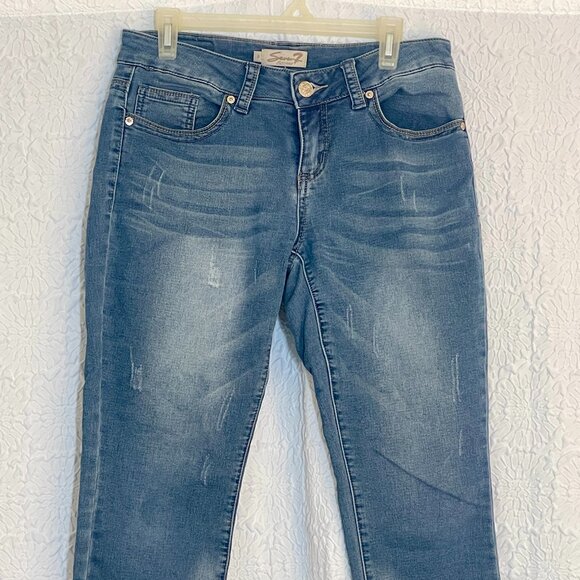 Seven 7 Jeans Womens 8 Denim Mid Wash Capri Cropped - Picture 1 of 13
